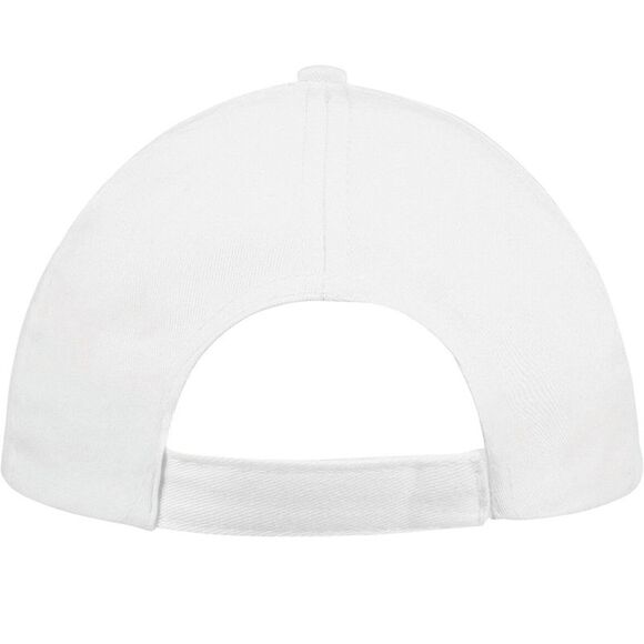 SOLS Unisex Buzz 5 Panel Baseball Cap / White - Picture 4 of 5